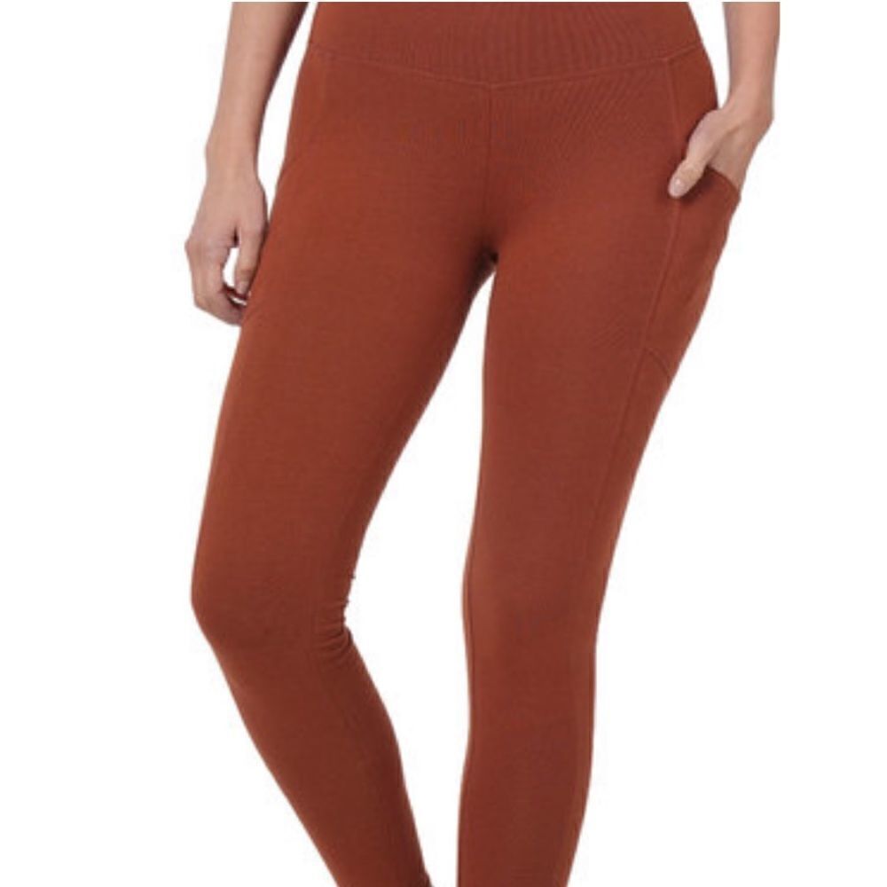 NWT BETTER COTTON WIDE WAISTBAND POCKET LEGGINGS